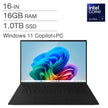 LG gram Copilot+ PC 16-in Laptop, Intel Core Ultra 7 256V – 16GB RAM, 1TB SSD, Intel Arc