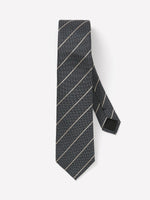 Striped Linen-Blend Skinny Tie