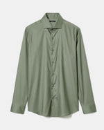Slim-Fit Solid Sateen Dress Shirt