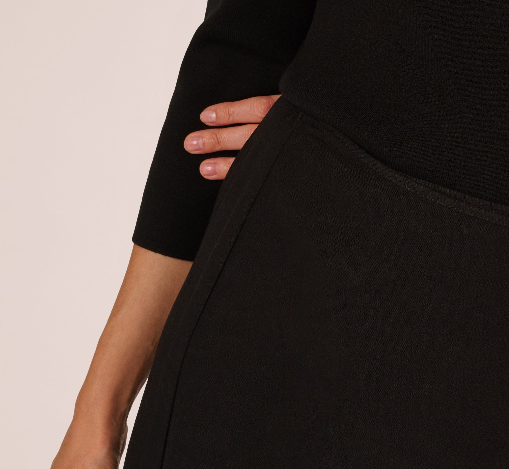 Off Shoulder Bow Collar Sweater In Black Ivory