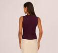 Pearly Collar Tank Sweater In Plum