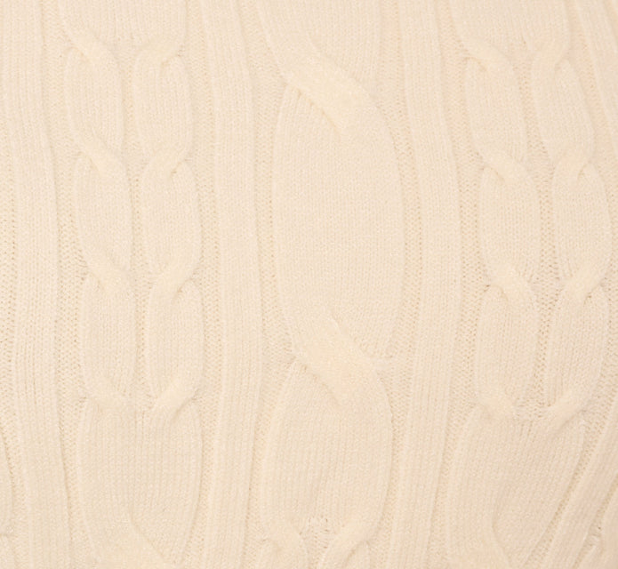 Short Sleeve Pearly Collar Sweater In Sugar Cream