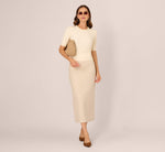 Short Sleeve Pearly Collar Sweater In Sugar Cream