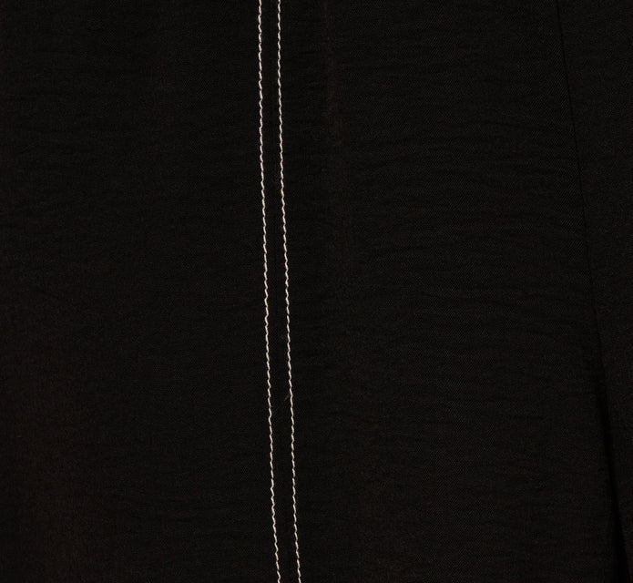 Wide Leg Contrast Stitch Pant In Black Ivory