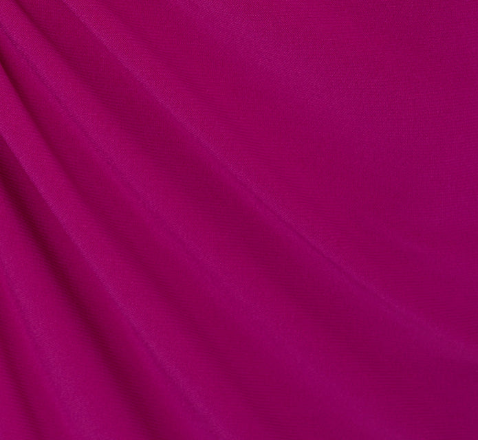 Shirred Jersey Dress With Dual Beaded Straps In Hot Magenta