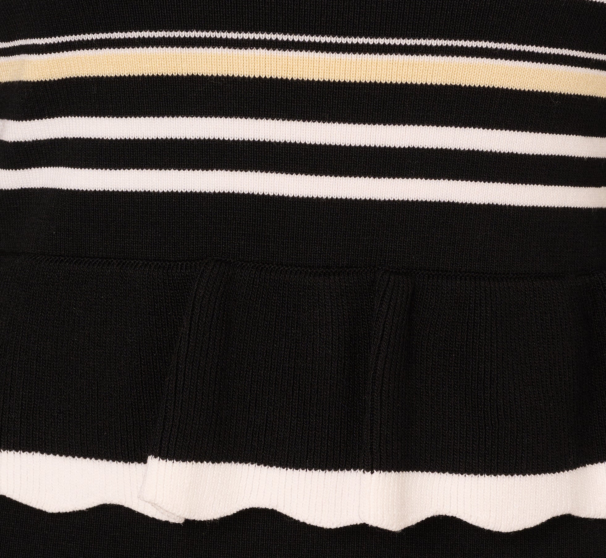 Off Shoulder Bell Sleeve Stretch Midi Dress In Ivory Black