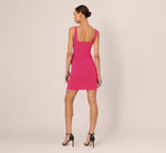 Sleeveless Rosette Peplum Mini Dress In Dahlia Dusk