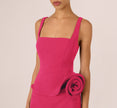 Sleeveless Rosette Peplum Mini Dress In Dahlia Dusk