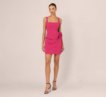 Sleeveless Rosette Peplum Mini Dress In Dahlia Dusk
