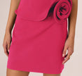 Sleeveless Rosette Peplum Mini Dress In Dahlia Dusk