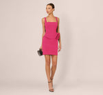 Sleeveless Rosette Peplum Mini Dress In Dahlia Dusk