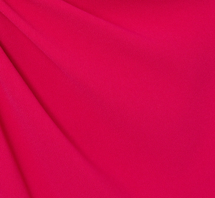 Gathered Stretch Crepe Halter Gown In Bright Rose