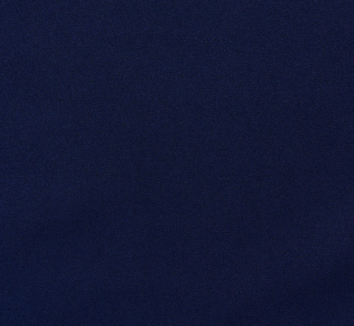 Crepe Midi Length Sheath Dress With Pearl Trimmed Sleeves In Navy Sateen