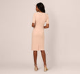 Short Sleeve Bow Waist Sheath Dress In Blush