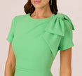 Short Sleeve Bow Shoulder Sheath Dress In Wild Apple