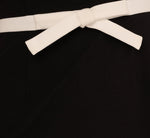 Cap Sleeve Contrast Trim Sheath Dress In Black Ivory
