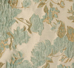 One Shoulder Beaded Metallic Floral Gown In Sage Multi