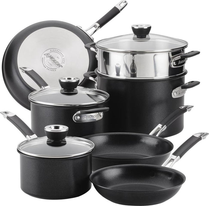 Anolon - 10 PC Smart Stack Hard Anodized Nesting Cookware Set - 87537