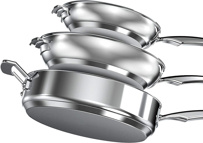 Cuisinart - 11 PC Stainless Steel Nesting Cookware Set - N91-11C