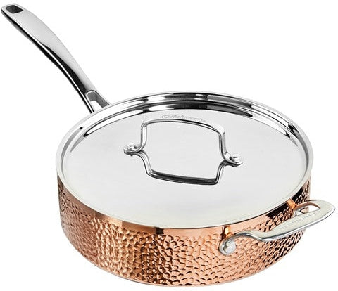 Cuisinart - 8 PC Hand Hammered 5-Ply Copper Cookware Set - HCFP-8C