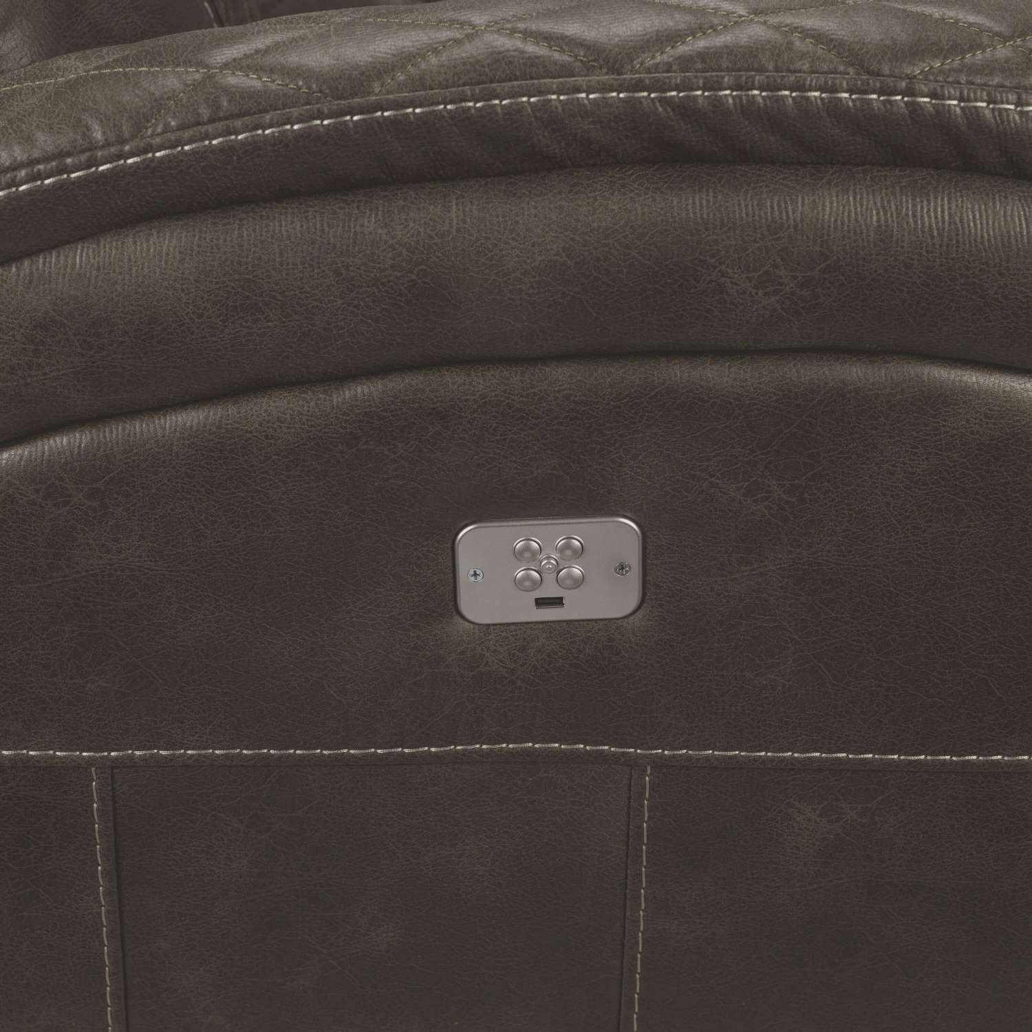 Wesley Dual Power Reclining Loveseat with Console - Granite