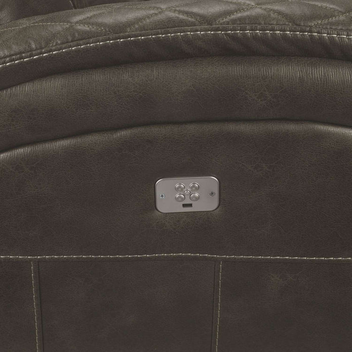 Wesley Dual Power Reclining Loveseat with Console - Granite