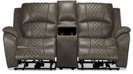 Wesley Dual Power Reclining Loveseat with Console - Granite
