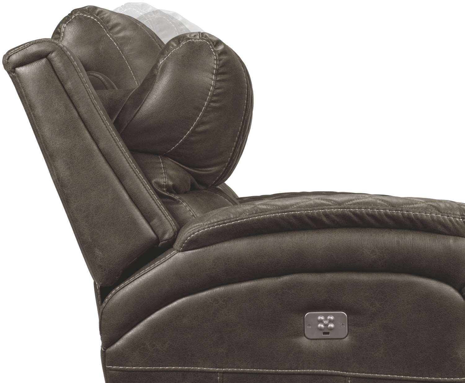 Wesley Dual Power Reclining Loveseat with Console - Granite