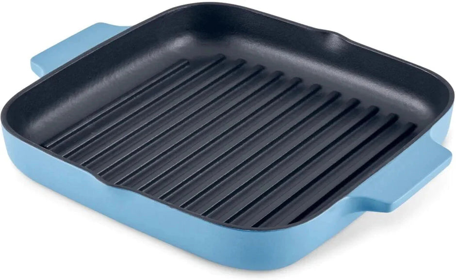 KitchenAid - 11" Blue Velvet Enameled Cast Iron Grill Pan - 48691-CF05