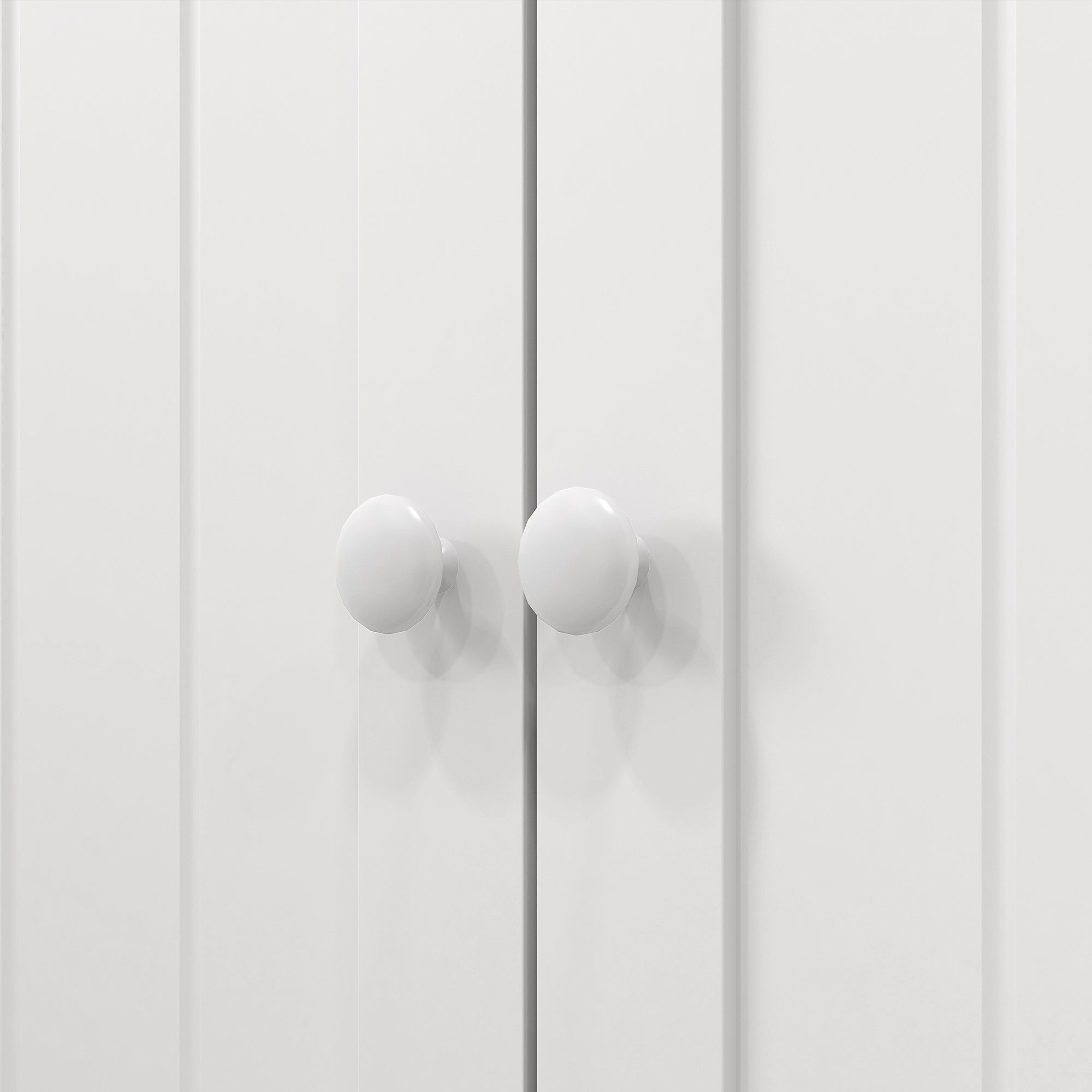 41-Inch White Freestanding Kitchen Pantry with Double Doors and 5-Tier Shelving