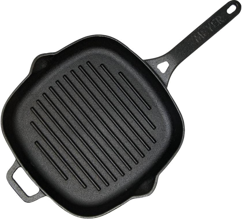 Meyer - 25 cm Cast Iron Grill Pan with Bilingual Packaging - 48492