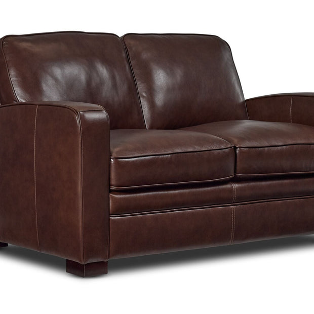 Wilmington Leather Loveseat - Dark Brown