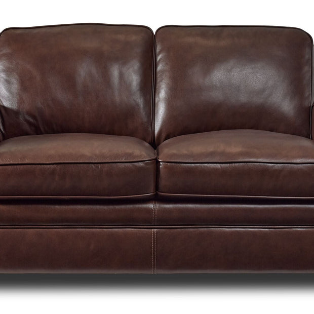 Wilmington Leather Loveseat - Dark Brown