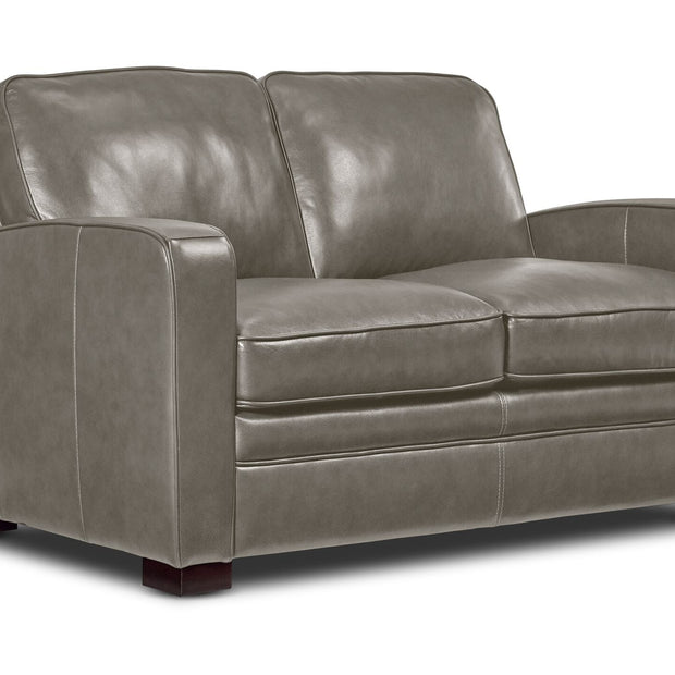 Wilmington Leather Loveseat - Light Grey