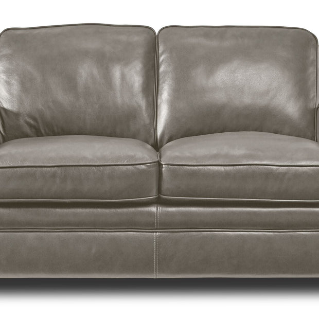 Wilmington Leather Loveseat - Light Grey
