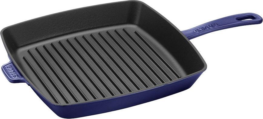 Staub - 10" Cast Iron Square Grill Pan Dark Blue (26 cm) - 40501-150