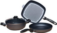 Swiss Diamond - HD Classic 4 Piece Set with Fry Pan / Grill Pan / Casserole & Lid - 604