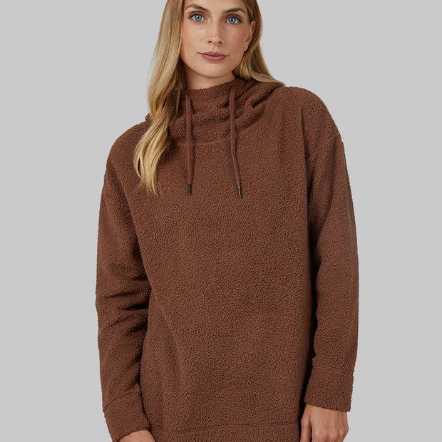 WOMEN'S SHORTHAIR SHERPA PULLOVER HOODIE