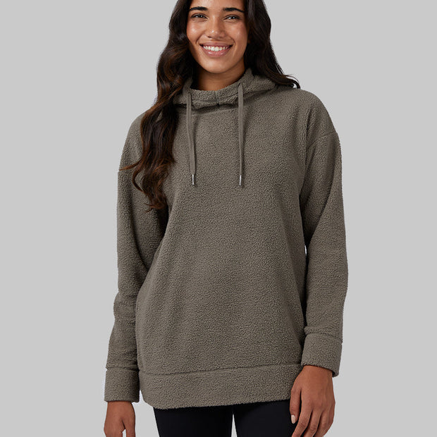 WOMEN'S SHORTHAIR SHERPA PULLOVER HOODIE
