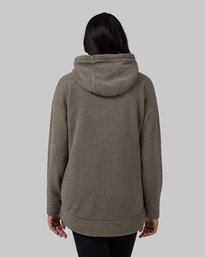 WOMEN'S SHORTHAIR SHERPA PULLOVER HOODIE