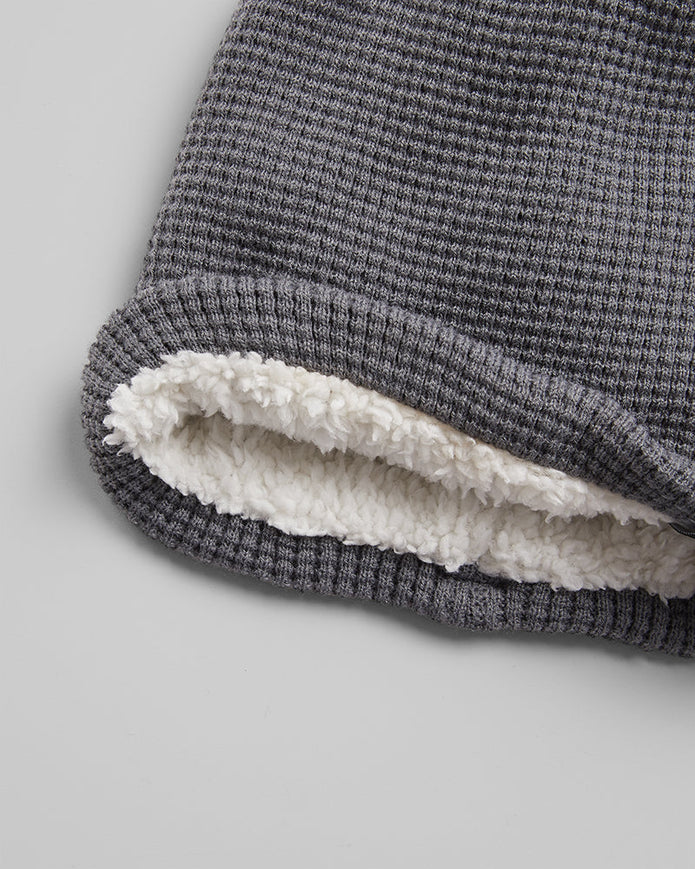 WAFFLE SHERPA-LINED BEANIE