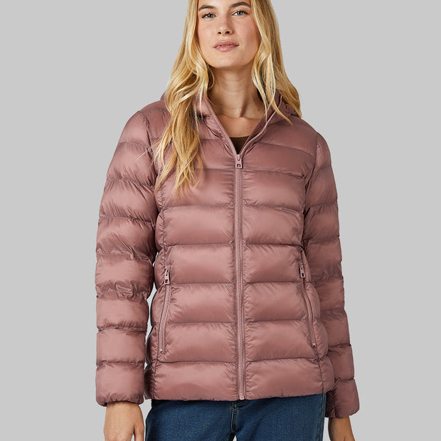 WOMEN'S LIGHTWEIGHT PACKABLE HOODED JACKET