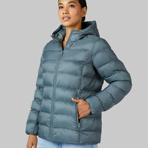WOMEN'S LIGHTWEIGHT PACKABLE HOODED JACKET