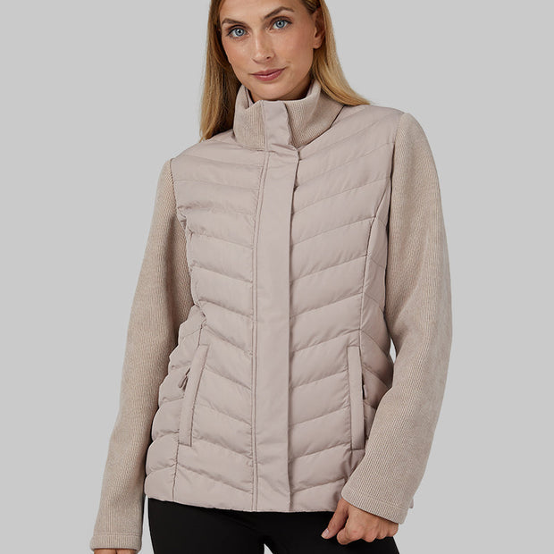WOMEN'S MIXED MEDIA CHEVRON JACKET