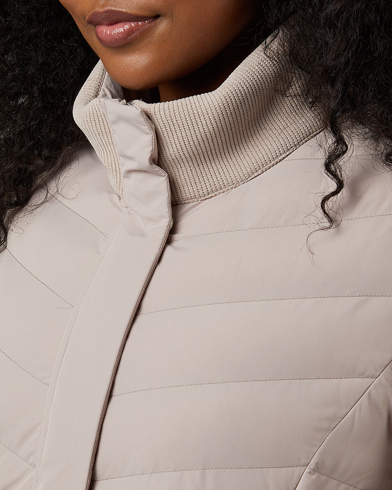 WOMEN'S MIXED MEDIA CHEVRON JACKET
