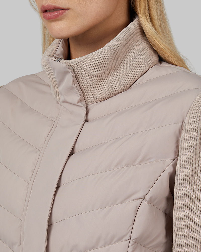 WOMEN'S MIXED MEDIA CHEVRON JACKET