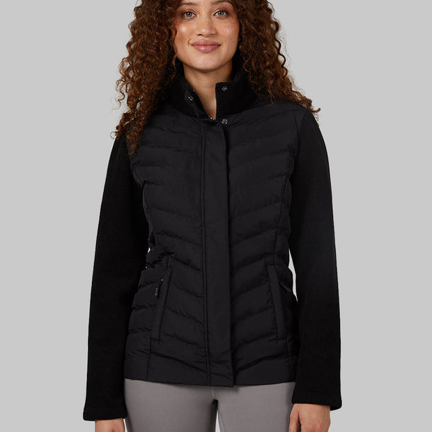 WOMEN'S MIXED MEDIA CHEVRON JACKET