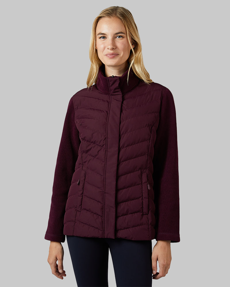 WOMEN'S MIXED MEDIA CHEVRON JACKET