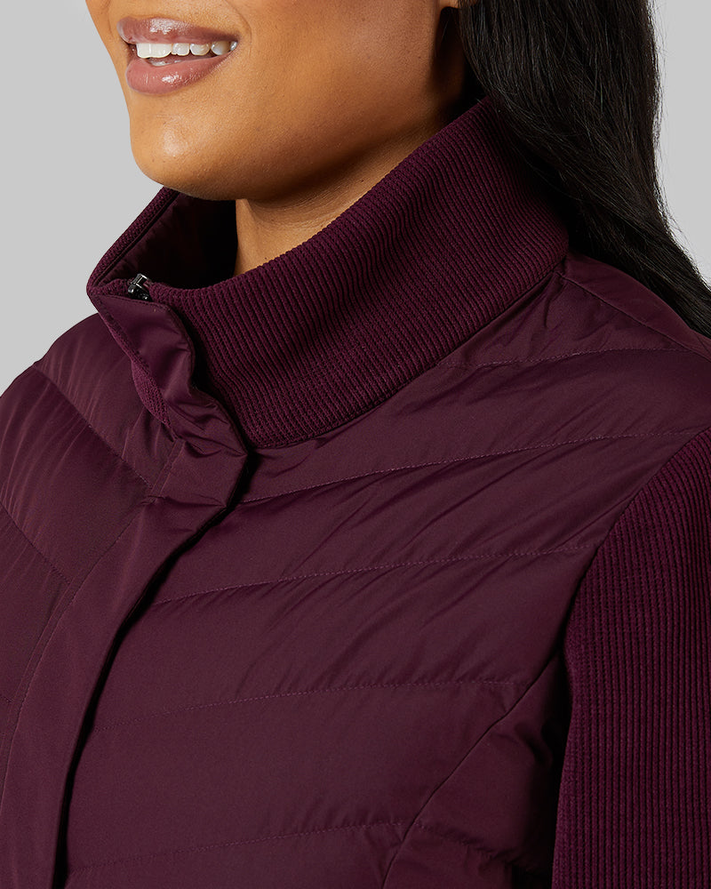 WOMEN'S MIXED MEDIA CHEVRON JACKET