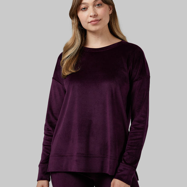 WOMEN'S SOFT VELOUR CREW TOP
